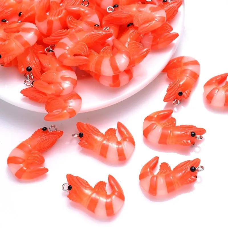 Resin Art Jewelry Kit - 10 Buah Liontin Udang Lobster Simulasi