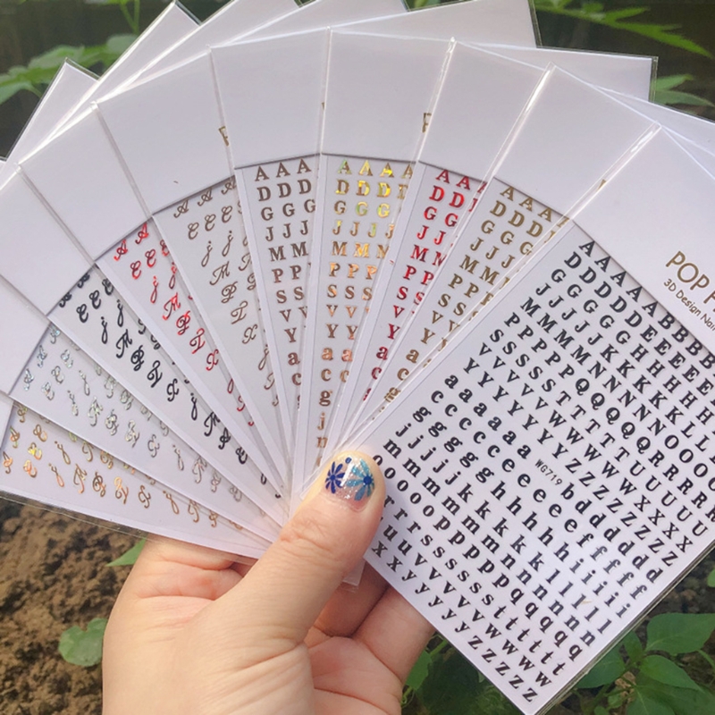 Resin Art Equipment - 1 buah stiker seni kuku alfabet
