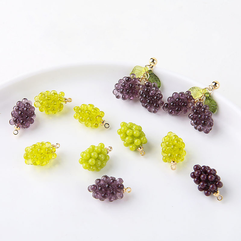 Resin Art Jewelry Kit - 6pcs Gantungan Resin Anggur Kecil Lucu,