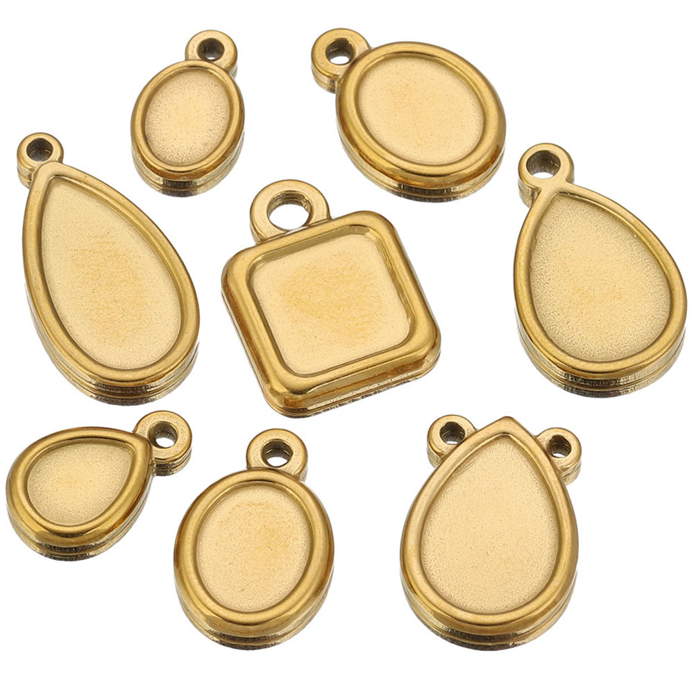 Resin Art Jewelry Kit - 5 pcs Baki Liontin Persegi, Bulat,