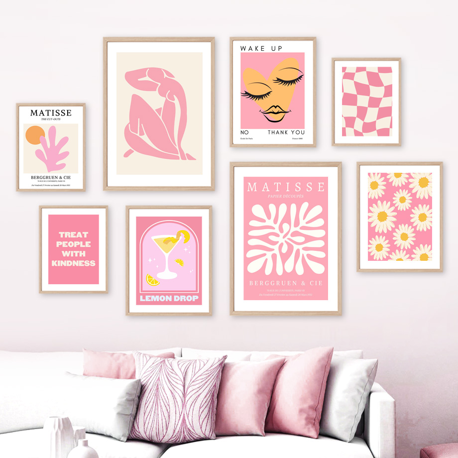 Resin Art Canvas - Lukisan Berlian Matisse Wanita Daun Bunga