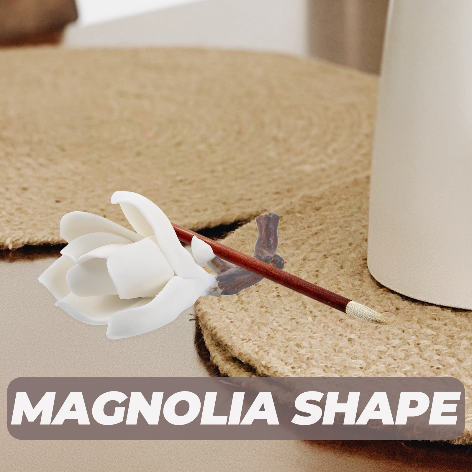 Resin Artist - Tempat Kuas Kaligrafi Cina Berbentuk Magnolia