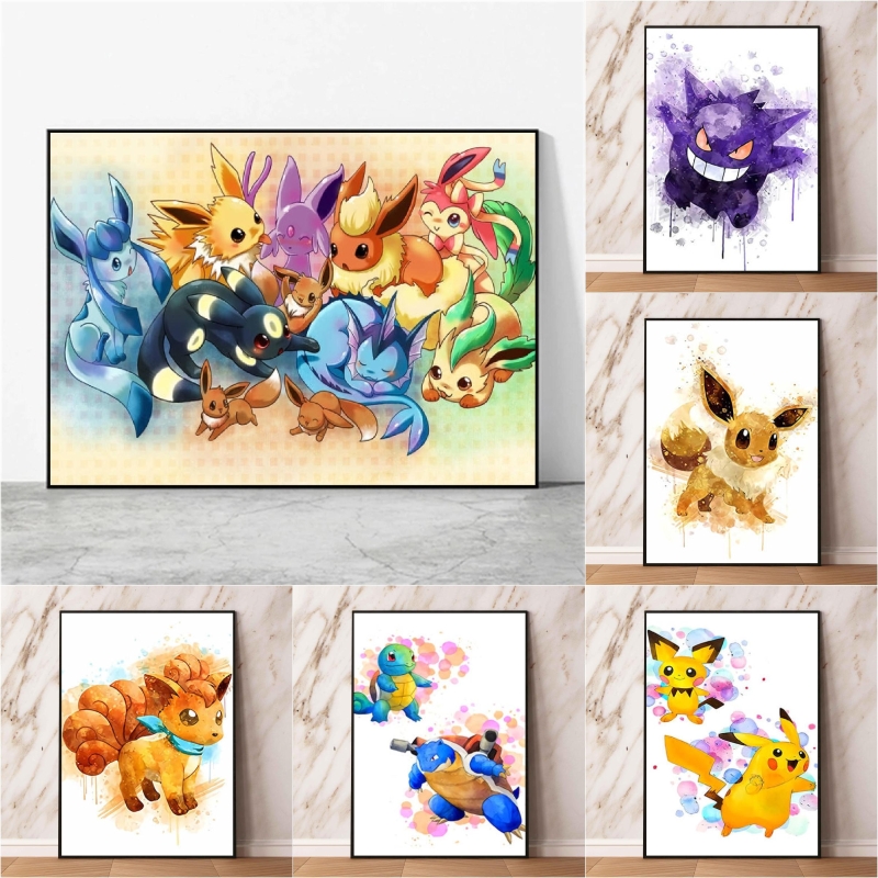Resin Art Anime - Lukisan Kanvas Anime Jepang Pokemon Eeveelution