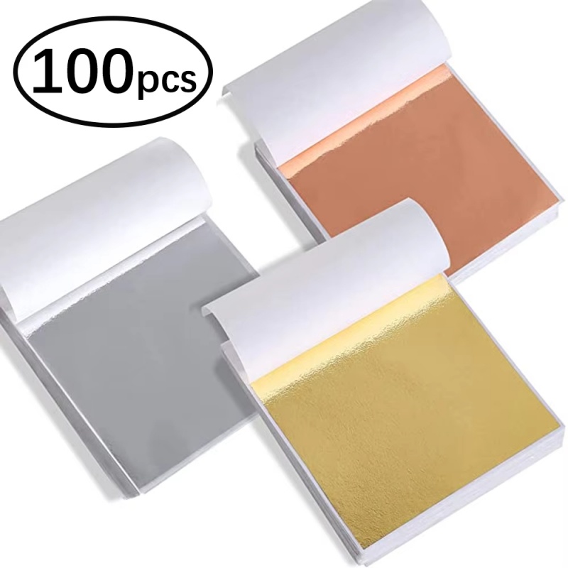 Resin Art Anniversary Gift - 100pcs Kertas Foil Imitasi Emas Perak
