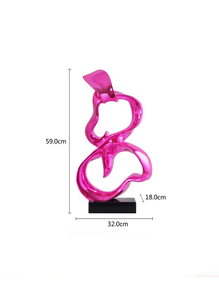 Resin Art Gift For Birthday - Seni Elektroplating Abstrak Pita Warna-warni Patung