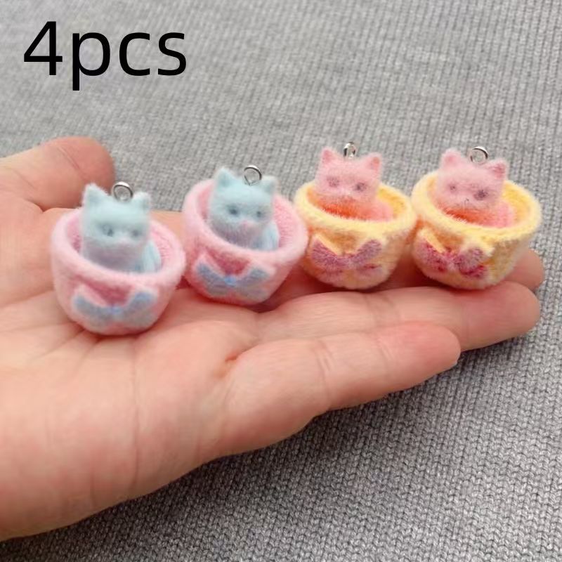 4 buah liontin kucing resin 3D - Resin Art Jewelry Kit ulasan dan harga