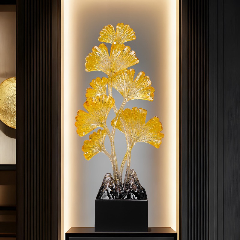 Patung Seni Daun Ginkgo Mewah  - Resin Art Gift For Birthday ulasan dan harga