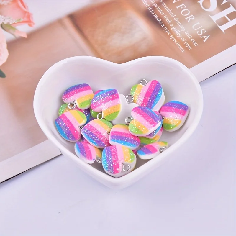 10 Buah Liontin Resin Hati War - Resin Art Jewelry Kit ulasan dan harga