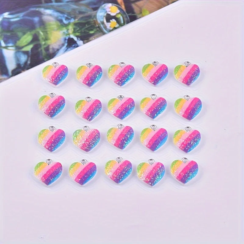 10 Buah Liontin Resin Hati War - Resin Art Jewelry Kit ulasan dan harga