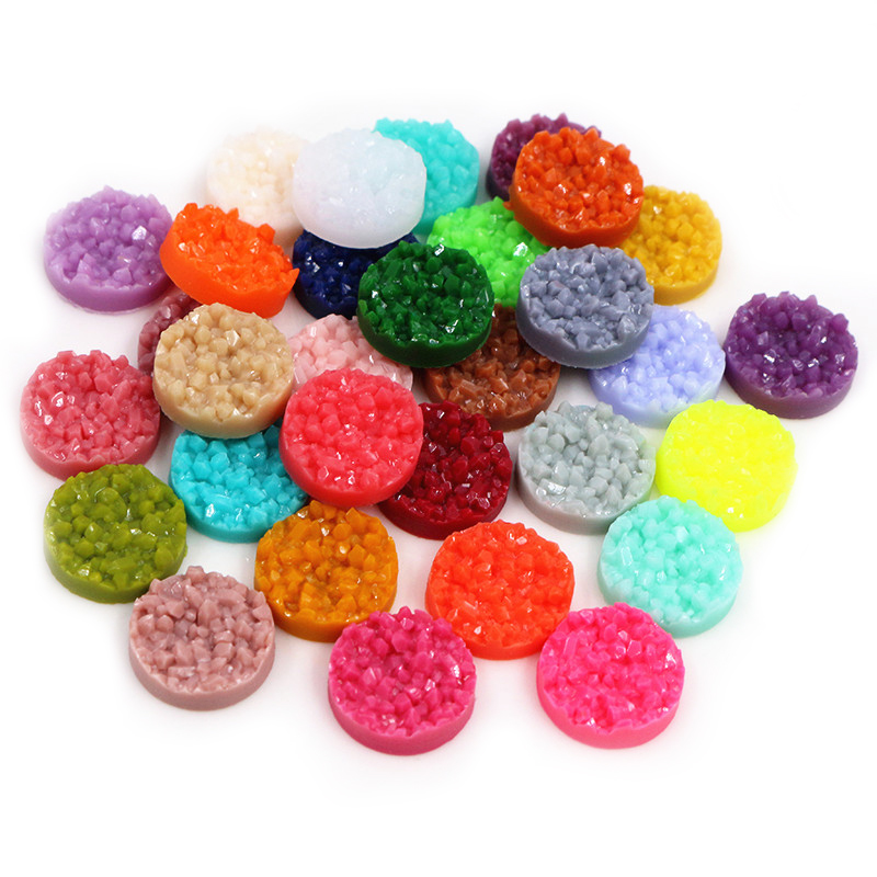 40 Buah Resin Druzy Cabochons  - Resin Art Jewelry Kit ulasan dan harga