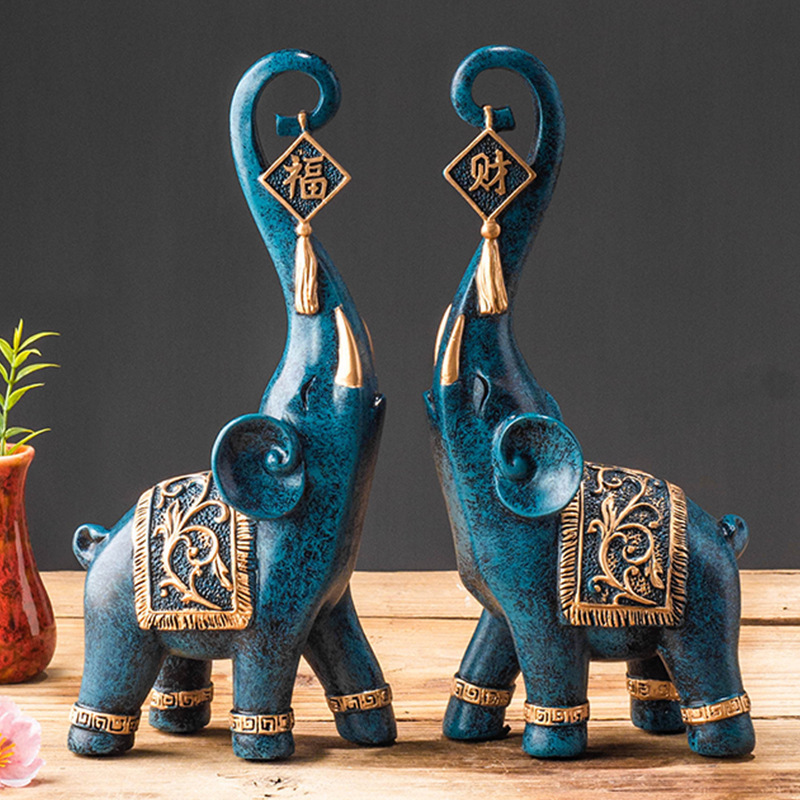Satu Pasang Patung Gajah Tiong - Resin Art Anniversary Gift ulasan dan harga
