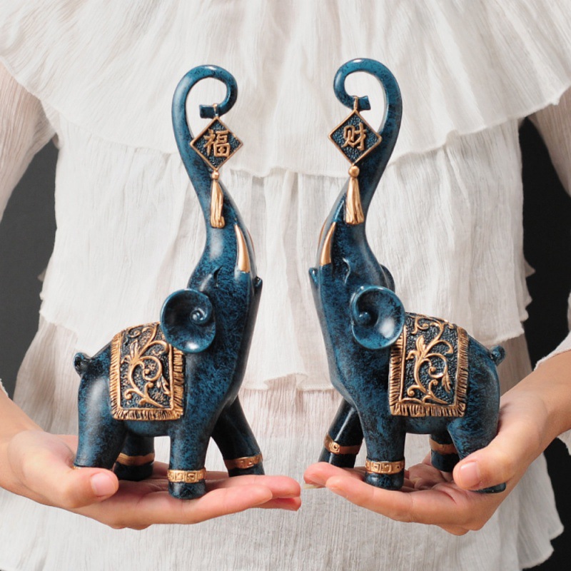 Satu Pasang Patung Gajah Tiong - Resin Art Anniversary Gift ulasan dan harga