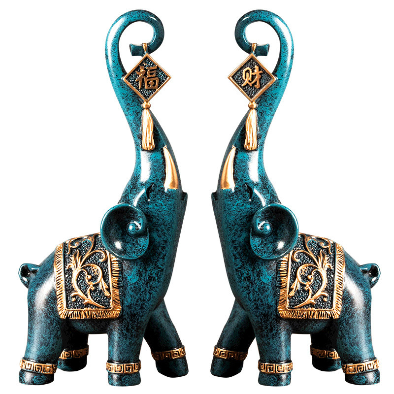 Satu Pasang Patung Gajah Tiong - Resin Art Anniversary Gift ulasan dan harga