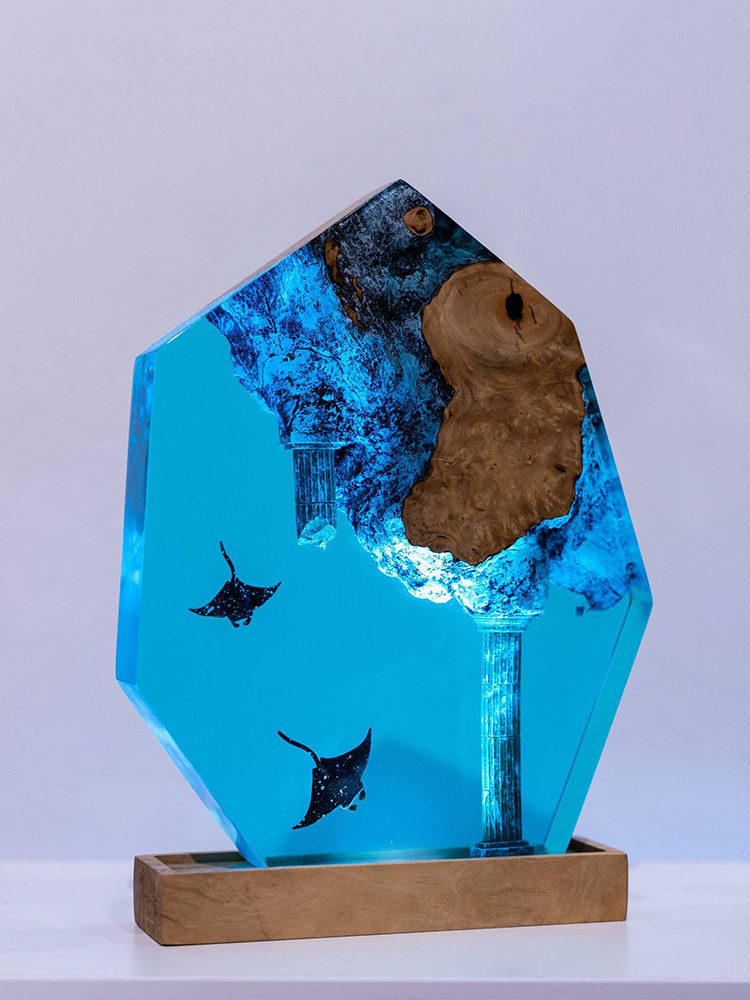 Lampu Meja Resin Item Kustom P - Resin Artist ulasan dan harga
